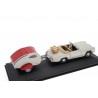 Cararama Mercedes-Benz 190 SL W121 with Moldi 2 Camper Trailer 1955 - White Grey