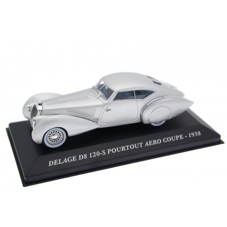 Altaya Delage D8-120 S Aerodynamic Coupé by Pourtout 1936 - Mist Silver Metallic X