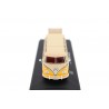 Cararama Volkswagen T1 Samba Deluxe Microbus with Moldi 2 Camper Trailer 1974 - Chrome Yellow/Lotus White