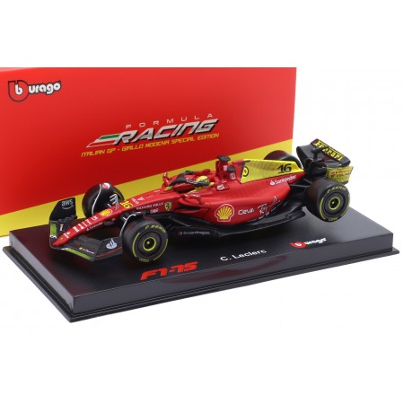 Bburago Ferrari F1-75 #16 "Scuderia Ferrari" Italian Grand Prix Formula 1 2022 - Charles Leclerc