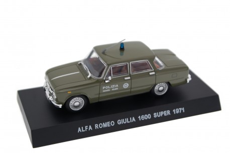 Altaya Alfa Romeo Giulia 1600 Super Polizia Squadra Volante 1971 - Polizia Stradale Green
