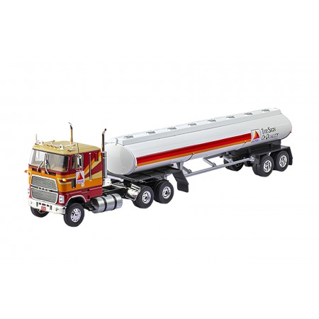 Altaya Ford CLT-9000 Citgo Tanker Trailer 1979 - Candy Apple Red/Chrome Yellow/Pale Yellow