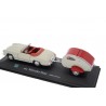 Cararama Mercedes-Benz 190 SL W121 with Moldi 2 Camper Trailer 1955 - White Grey