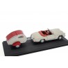 Cararama Mercedes-Benz 190 SL W121 with Moldi 2 Camper Trailer 1955 - White Grey