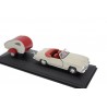 Cararama Mercedes-Benz 190 SL W121 with Moldi 2 Camper Trailer 1955 - White Grey
