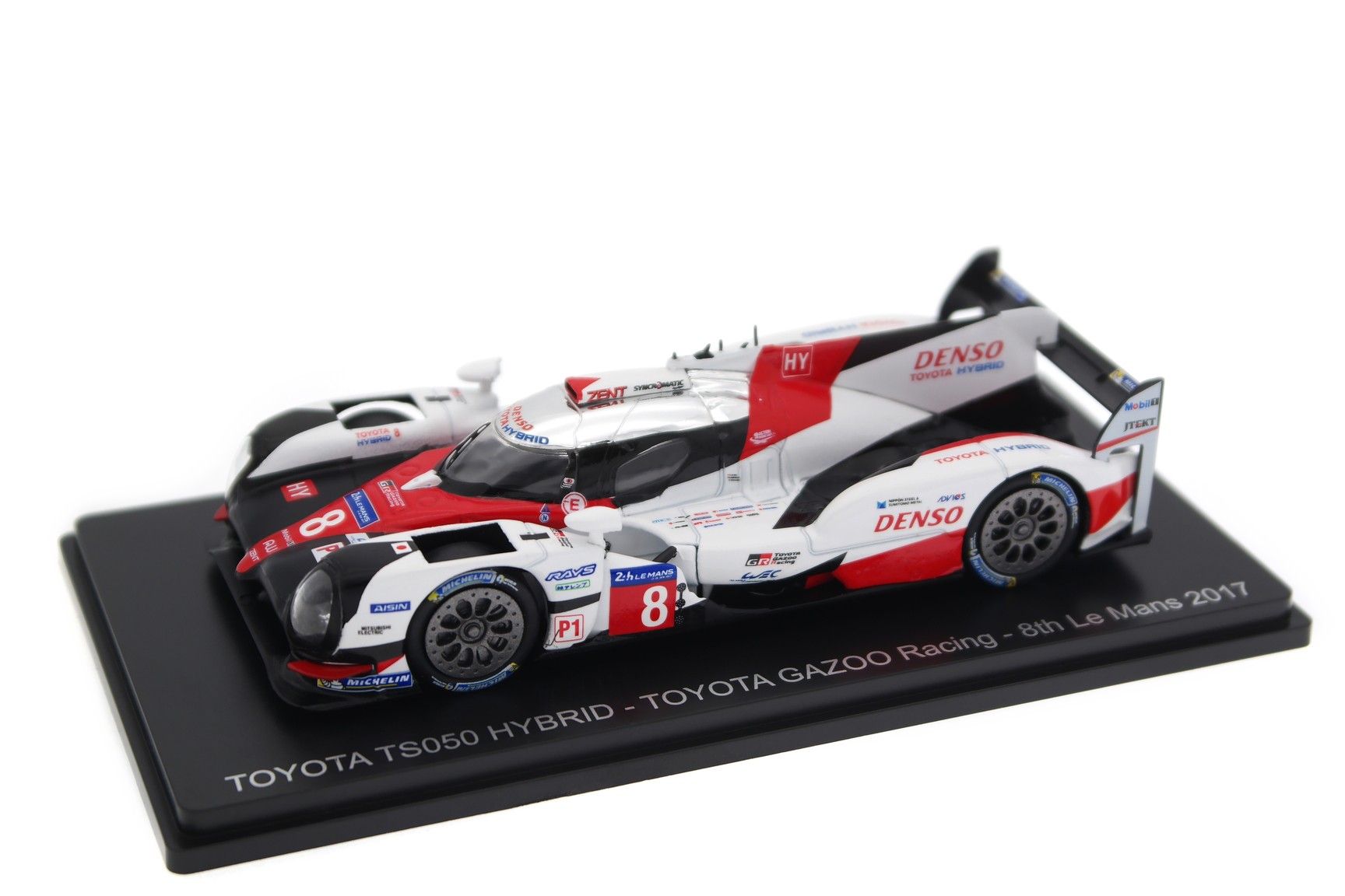 A collectible scale model Toyota TS050 Hybrid Le Mans from Altaya