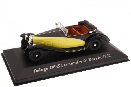 Altaya Delage D8 SS 100 Cabriolet by Fernandez & Darrin 1932 - Primrose Yellow/Black
