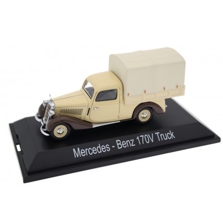 Schuco Mercedes-Benz 170 V Pritschenwagen W136 1950 - Light Ivory/Havana Brown