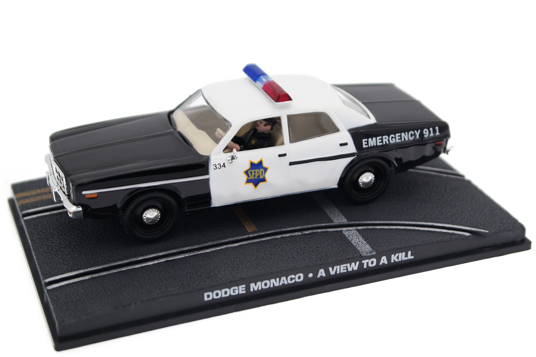 A collectible scale model Dodge Monaco Police from Altaya