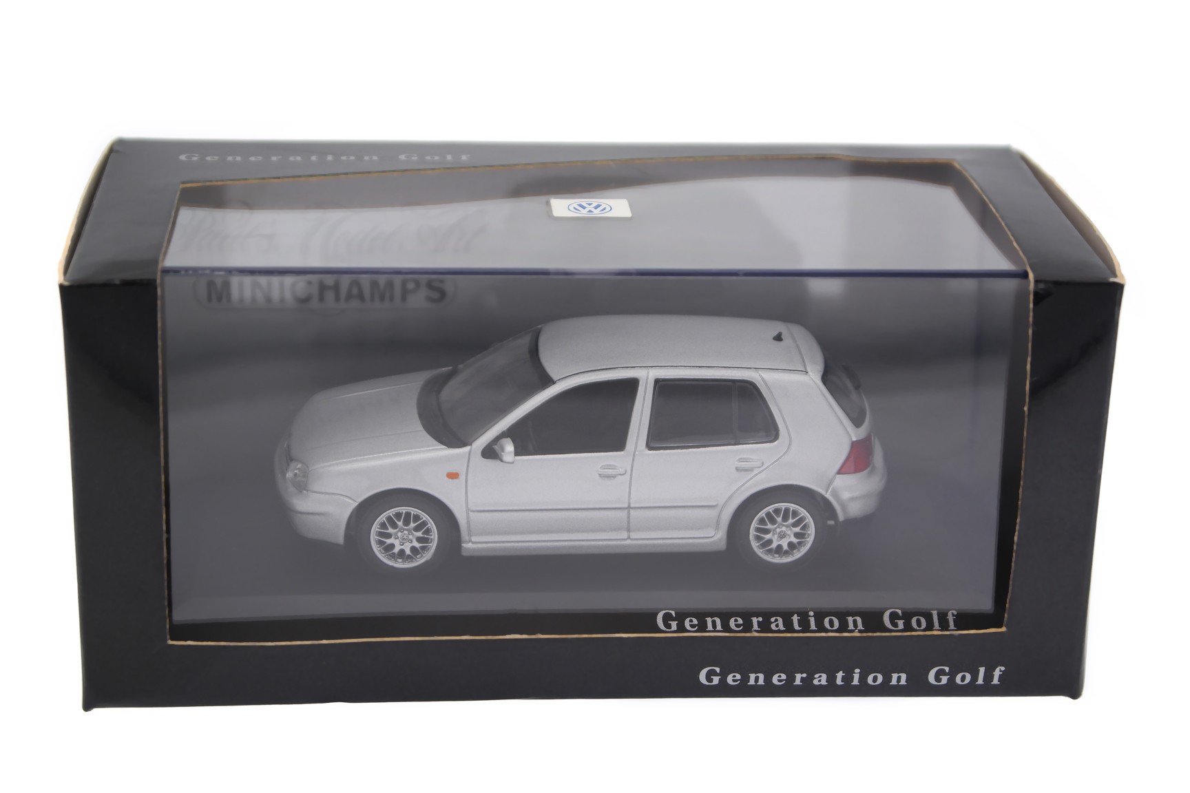 A collectible scale model VW Golf GTI from Minichamps