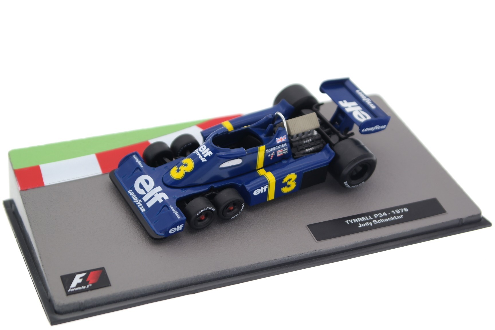 ミニカー Tyrrell P34 1976 6-Wheeler J. Scheckter A collectible scale model Tyrrell P34 from Altaya F1