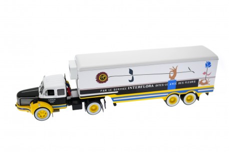 Altaya Berliet TLM 10 R Interflora Refrigerated Trailer 1953 - Yellow/Blue/Black/White