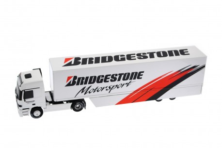 Eligor Mercedes-Benz Actros 1840 MP1 Bridgestone Car Hauler Trailer 1996 - Arctic White