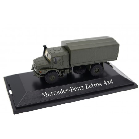 Herpa Mercedes-Benz Zetros 1833 A 4x4 Gepanzert Bundeswehr Pritsche Plane Br.949 2008 - Military Green