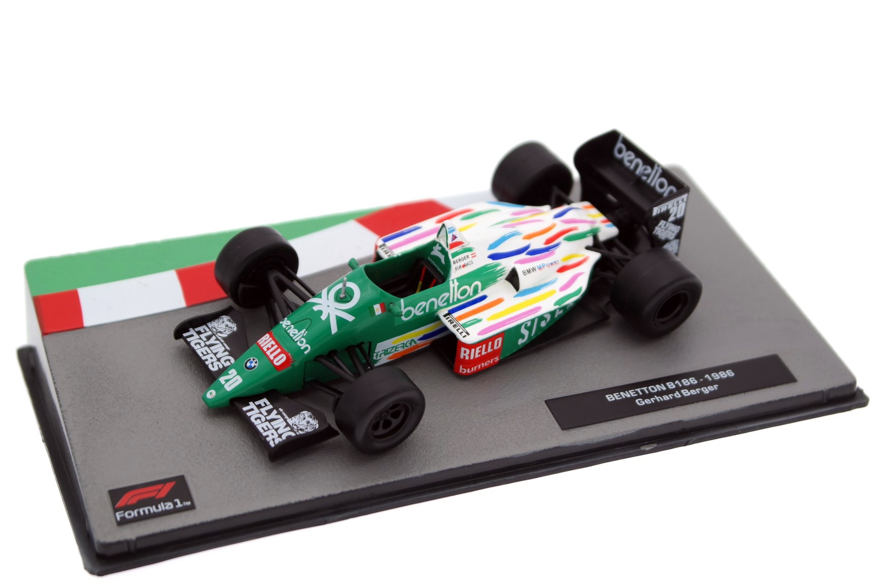 A collectible scale model Benetton B186 from Altaya F1
