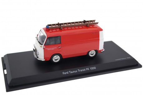 Schuco Ford Taunus Transit FK 1000 Freiwilligen Feuerwehr Ober-Klingen 1965 - Fire Red