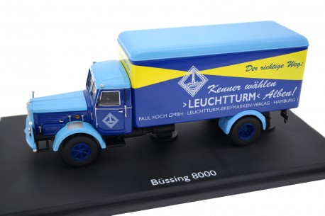 Schuco Büssing 8000 Leuchtturm 1953 - Dark Ultramarine Blue/Sky Blue