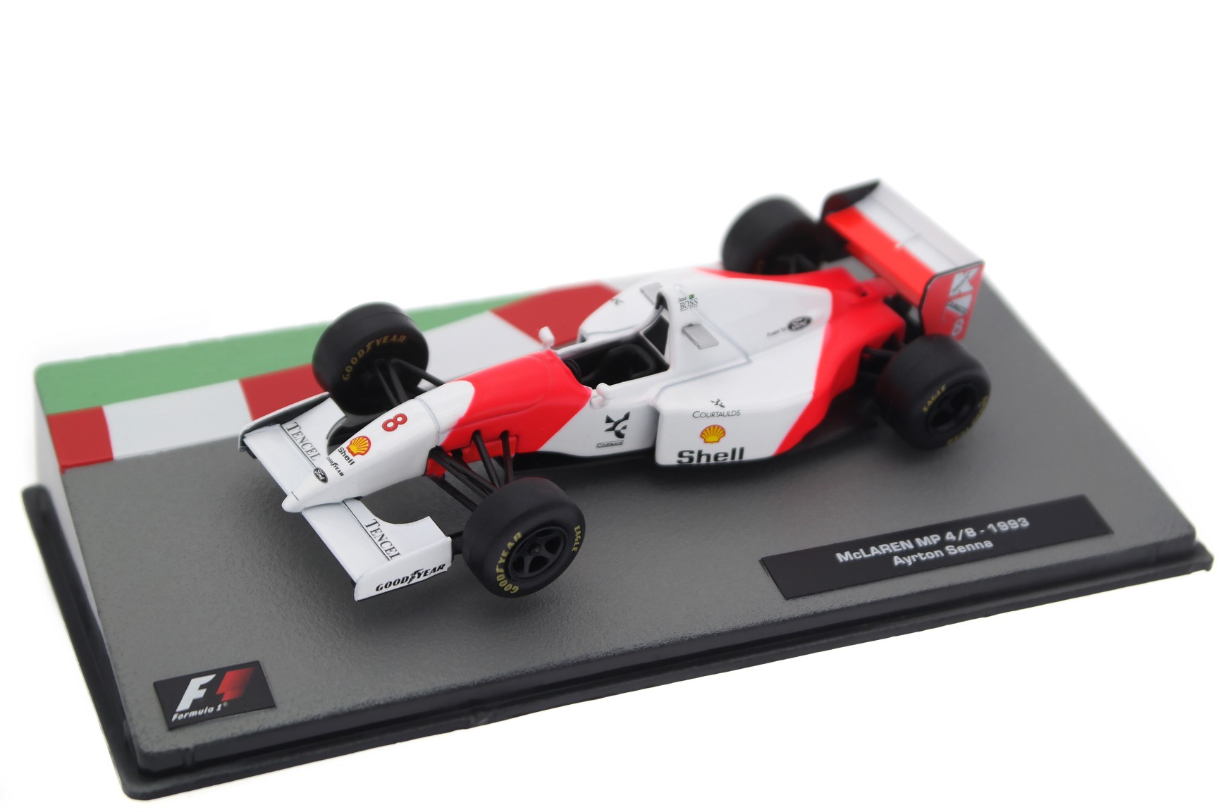 A collectible scale model McLaren MP4/8 from Altaya
