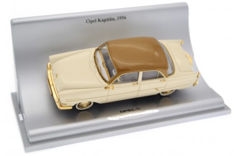 Schuco Opel Kapitän Zweimillionster Opel 1956 - Light Beige/Hazelnut Gold Metallic/Gold Plated