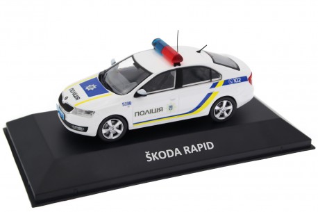 DeAgostini Škoda Rapid Active 1.6 MPI NH3 National Police of Ukraine 2017 - Candy White