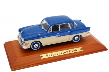 1/43 Atlas 7130108 Horch P240 Sachsenring Limousine 1958 - Sea Blue/Alabaster White, DDR-Auto Kollektion #8
