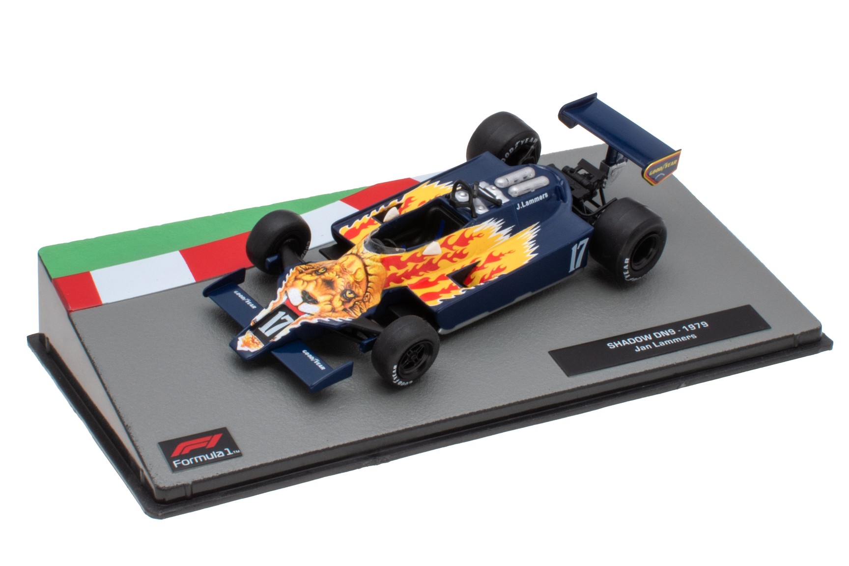 A collectible scale model Shadow DN9 from Altaya F1