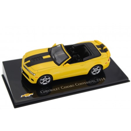 Hachette Chevrolet Camaro SS Convertible Facelift 2014 - Bright Yellow with Black Rally Stripes