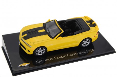 Hachette Chevrolet Camaro SS Convertible Facelift 2014 - Bright Yellow with Black Rally Stripes