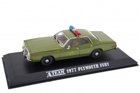 Greenlight Plymouth Fury U.S. Army Military Police "The A-Team (1983)" 1977 - Olive Drab Green