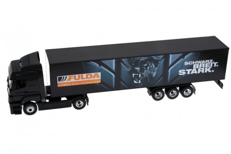 Schuco Mercedes-Benz Axor 1840 BM944 Fulda Dry Van Trailer 2001 - Solid Black