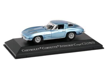 DeAgostini Chevrolet Corvette C2 Stingray Coupé 1963 - Silver Blue Metallic