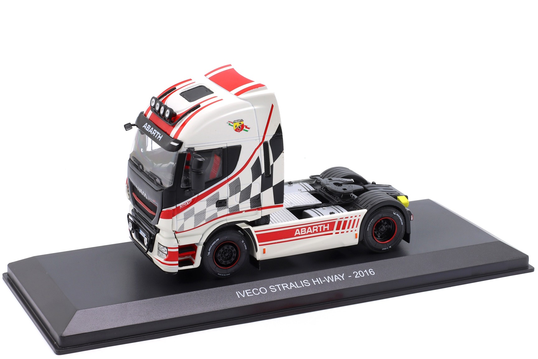 A collectible scale model Iveco Stralis Abarth Edition from Altaya