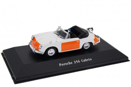 Atlas Porsche 356 B Cabriolet T5 Rijkspolitie 1959 - White/Luminous Orange