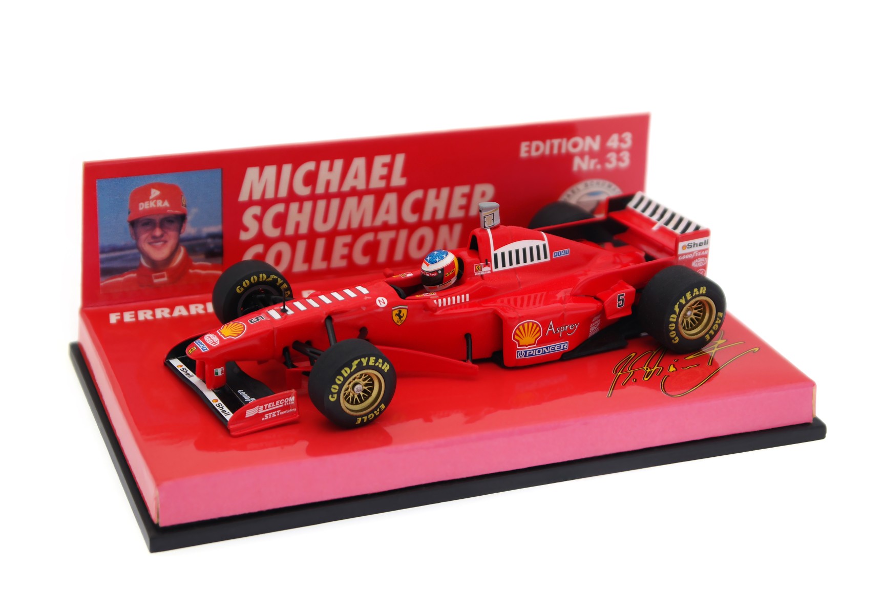 A collectible scale model Ferrari F310B from Minichamps F1